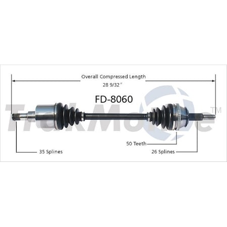 Surtrack Axle Cv Axle Shaft, Fd-8060 FD-8060